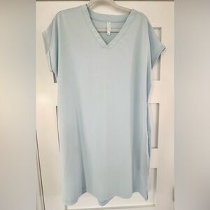 STYLUS Pale Blue V-Neck Dress